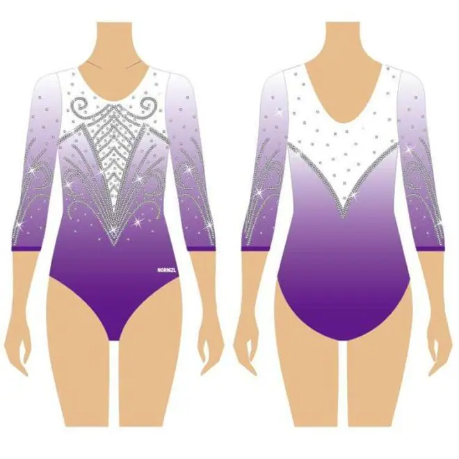 The latest design fashion series sublimation long sleeve spandex gymnastics leotards - Image 5