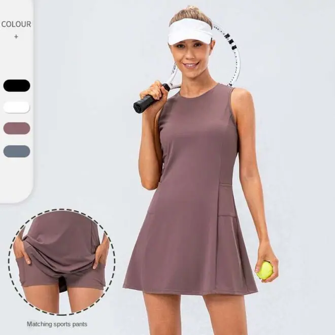 Free Custom Logo Sportswear Women Wholesale Sports Skirt Ladies Skort Shorts 2 In 1 Tennis Workout Dresses - Image 4