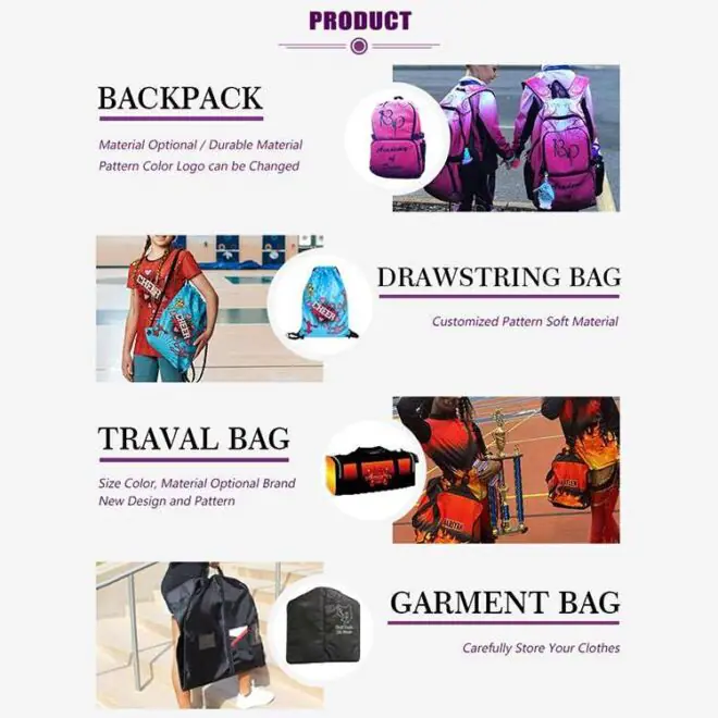 Normzl custom cheerleading bags embroidered logo rhinestone backpack sublimated glitter cheerleading backpack - 영상 6