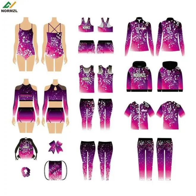 Normzl one-stop custom cheer socks bows backpack sublimation cheerleader practice wear warm up wholesale cheerleading uni - Image 2