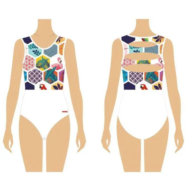 Mesh stitching fabric shiny rhinestones custom design gymnastics leotards for girl - Image 5