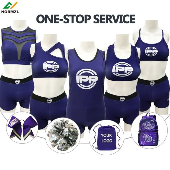 Custom Color And Size Youth Training Sublimated Black Cheerleader Costume - Image 3
