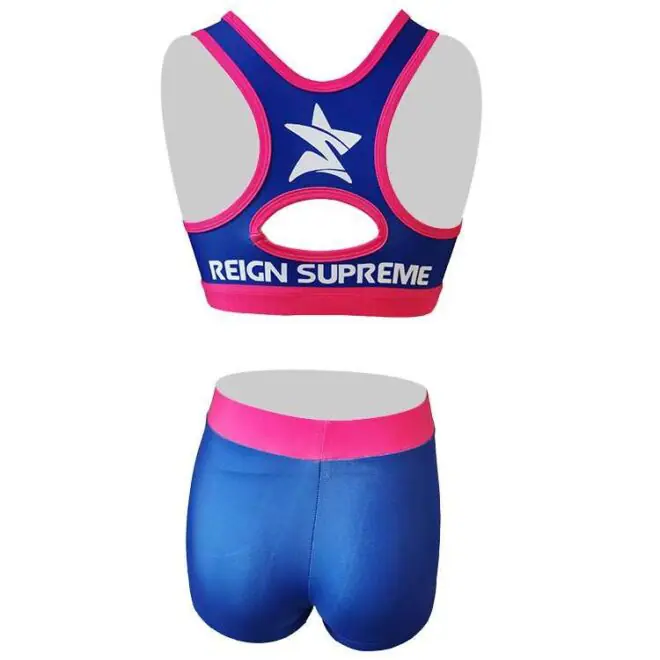 Normzl custom majorette dance practice suits wholesale cheerleading practice wear spandex bra and shorts - Image 3