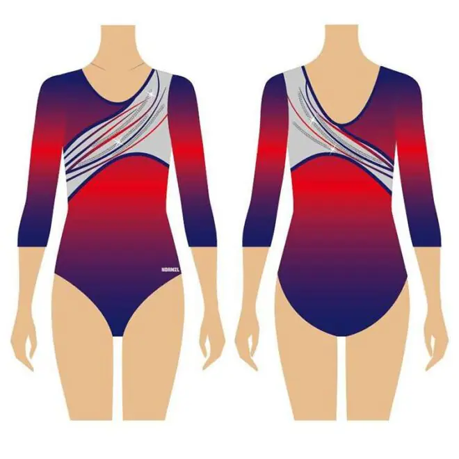 The latest design fashion series sublimation long sleeve spandex gymnastics leotards - Image 4