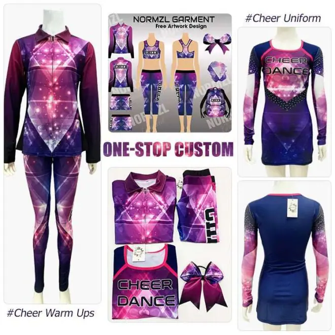 Normzl dance team practice wear cheerlead jacket and leggings cheerleading uniforms customized cheer warm ups tracksuits - Image 4