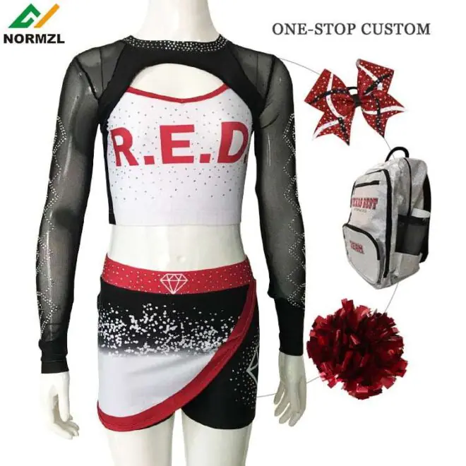 Design your onw rhinestones cheerleader girl costume wholesale cheerleading uniforms - Image 3