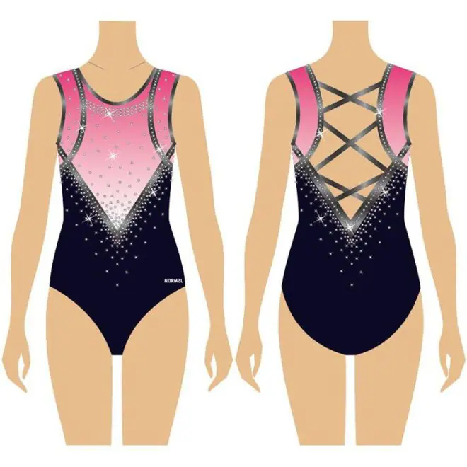 Custom design mesh short sleeve back zip gymnastics leotards ballet leotard dance wear - Image 3