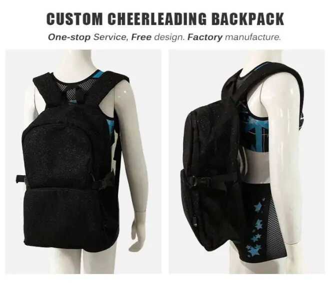 Normzl custom cheerleading bags embroidered logo rhinestone backpack sublimated glitter cheerleading backpack - 영상 3