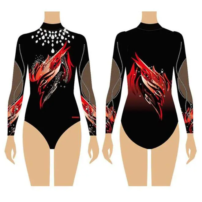 The latest design fashion series sublimation long sleeve spandex gymnastics leotards - Image 2