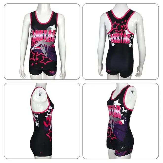 Majorette wear sublimation cheerleader vest wholesale cheer tank top shorts sets cheerleading practice wear - Image 3