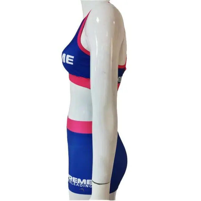 Normzl custom majorette dance practice suits wholesale cheerleading practice wear spandex bra and shorts - Image 2