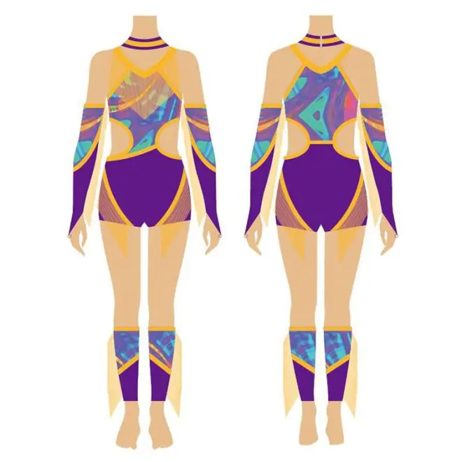 Black one-piece leggings performance costume custom black dance team majorette uniforms - Image 6