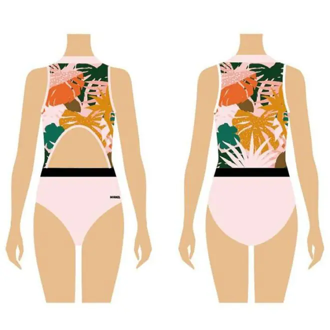 Mesh stitching fabric shiny rhinestones custom design gymnastics leotards for girl - Image 6