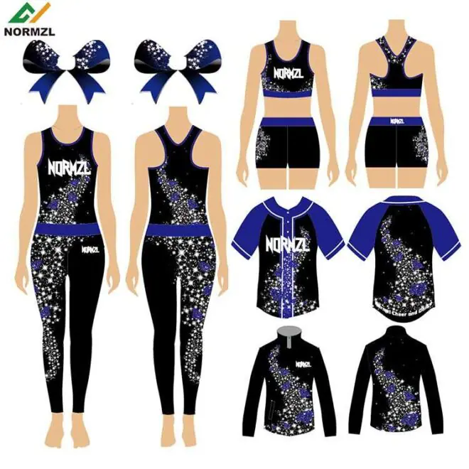 Normzl custom cheerleader vest and pant sets majorette warm up wholesale cheer bra shorts cheerleading practice wear - Image 3