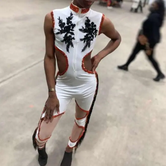 Sublimation majorette pants blue girls uniform dancing group dance team uniforms - Image 6