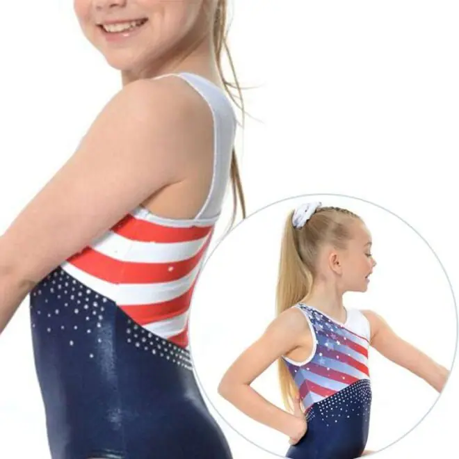 Wholesale Printing Sublimation Practice Dancewear Girls Sleeveless Gymnastics Leotards - Image 2