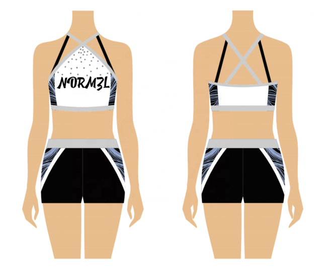 custom own design cheer practice wear rhinestones Crystal Cheer Skirt