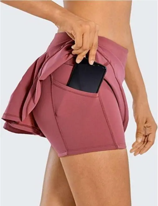 Built-in shorts with pocket girls pleated mini skirt women sexy pink tennis skirt - Image 2