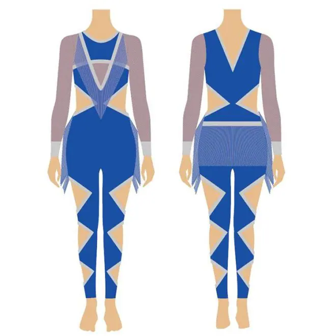 Black one-piece leggings performance costume custom black dance team majorette uniforms - Image 4