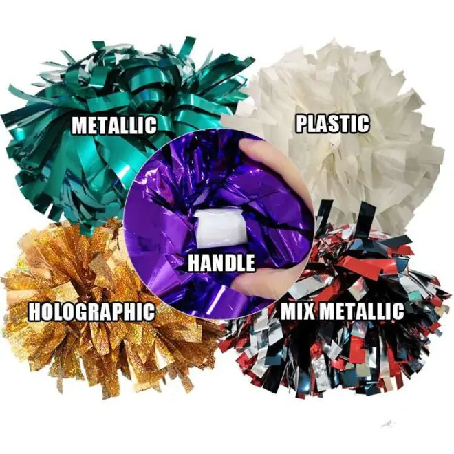 Wholesale custom gold big size plastic holographic metallic cheerleading pom poms - Image 6
