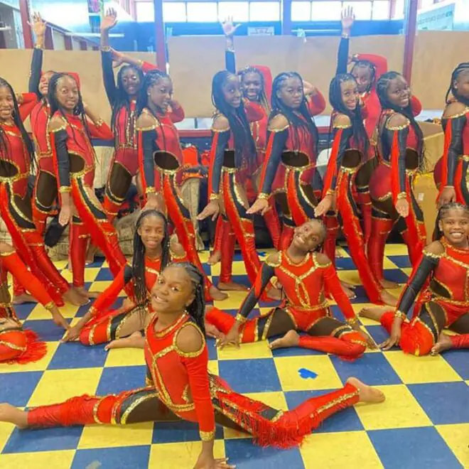 Red majorette jumpsuits dancewear shiny sequins fringe majorette outfit - Image 3