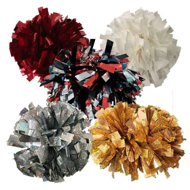 Wholesale custom gold big size plastic holographic metallic cheerleading pom poms - Image 5
