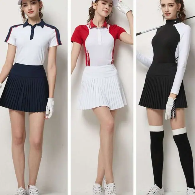 Custom Womens Tennis Golf Polo Tee Shirt Mini Skirt Skirt Set Golf Clothes Women - Image 3