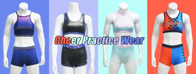 Customized Sublimated Cheer Practice Wear Bra Shorts Training Sets Cheerleading Uniform Cheer Outfit