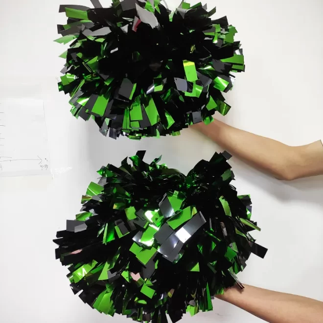 6 inch shiny performance team cheer pom pom cheerleading cheerleader fashion Accessories with handles - Image 3