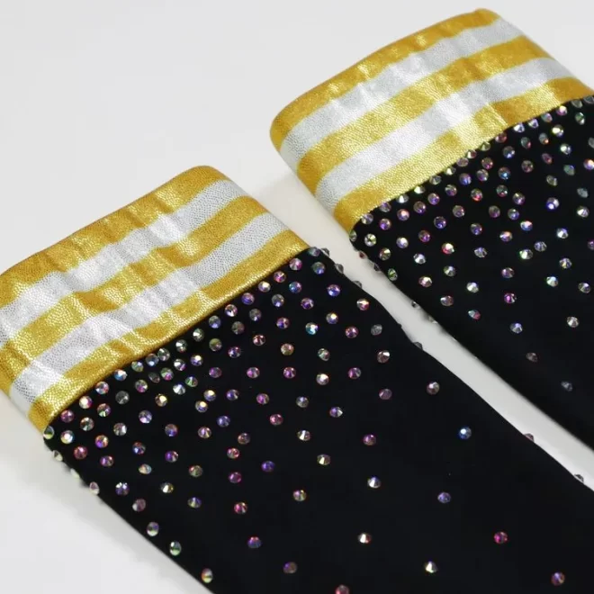Normzl cheerleader rhinestone dance cheer socks wholesale custom sublimation cheerleading uniform high knee sport socks - Image 2