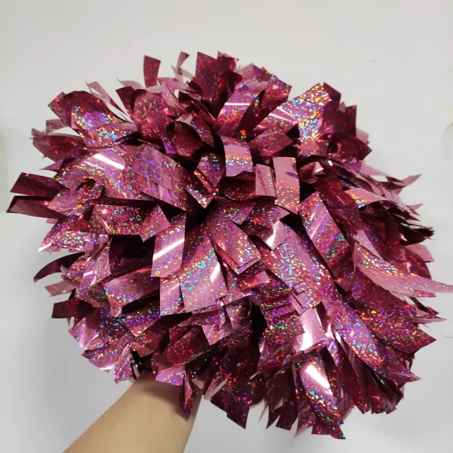 custom team glitter 6 inch cheerlead wholesale cheer practice accesoirs cheerleading plastic pom pom with handles - Image 4
