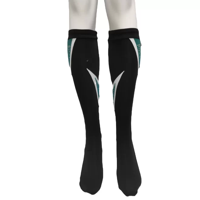 wholesale suppliers Thin Yoga oem custom made sports knee cheerlead glitter compression sock men rhinestone cheerleading socks - Image 2