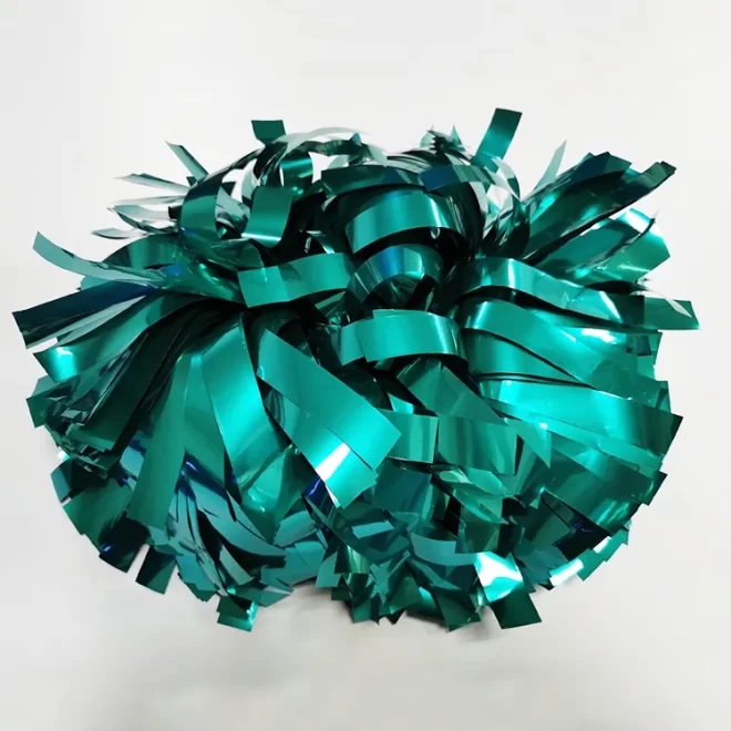 Metallic solid color cheer poms built-in handle custom holographic plastics mix metallic cheerleading pom poms - Image 5