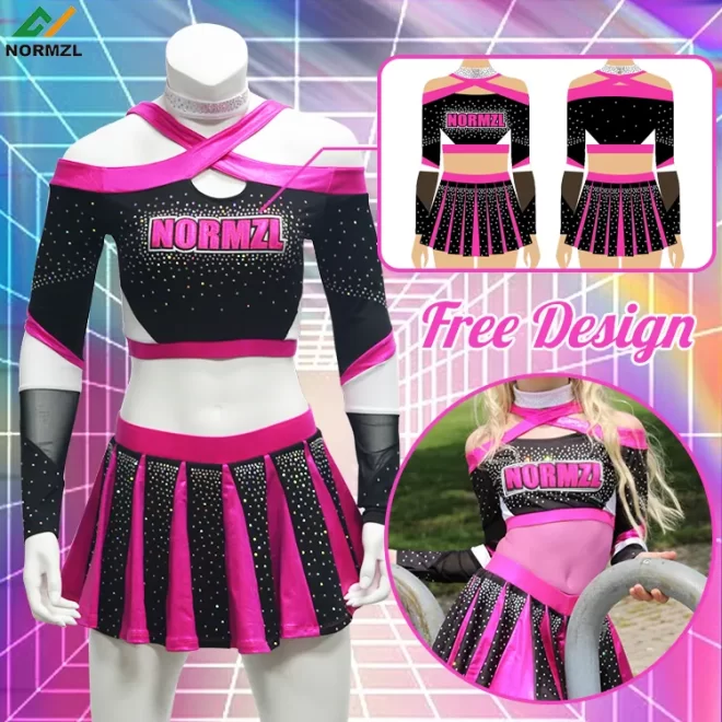 Normzl free design cheerleader wear custom logo sublimation youth cheerleading uniforms