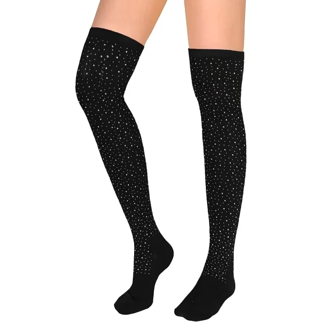 rhinestone Football Comfortable Jacquard Basketball Casual Print Sports Athletes team performance cheerleading Socks For Adults - Image 2