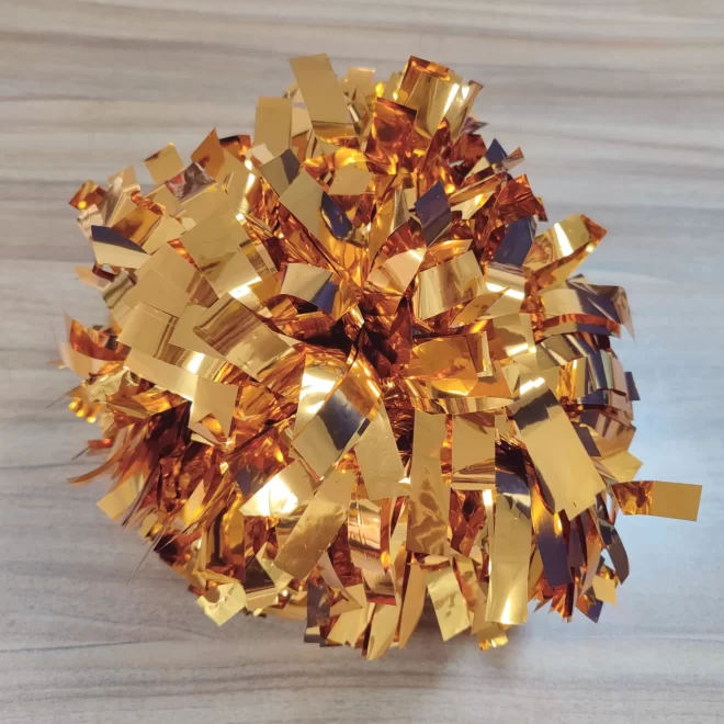 yellow color 6 inch size cheer pom poms cheerleading Accessories team performance item with handle - Image 3