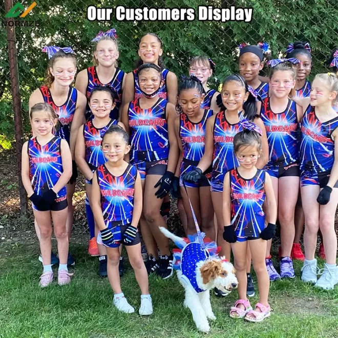 Normzl free design cheerleading dance performance tank top vest shorts wholesale custom sublimation cheer practice wear - Image 2