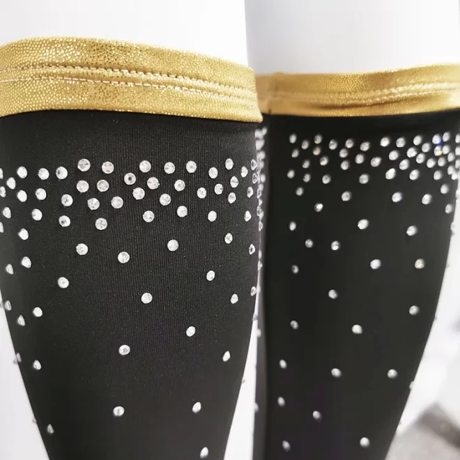 Normzl cheerleader rhinestone dance cheer socks wholesale custom sublimation cheerleading uniform high knee sport socks - Image 3