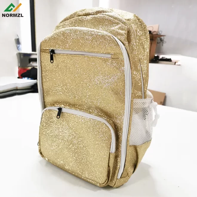 wholesale design silver color sparkle cheerleader bags custom logo sublimated glitter cheerleading backpack - Image 5