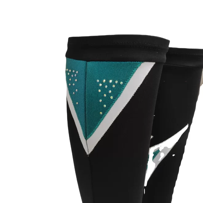 wholesale suppliers Thin Yoga oem custom made sports knee cheerlead glitter compression sock men rhinestone cheerleading socks - Image 3