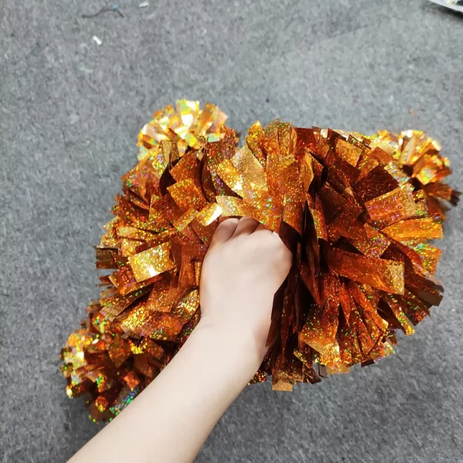 cheer practice solid color Cheerleading Pom Poms wholesale performance glitter Fashion Accessories - Billede 3