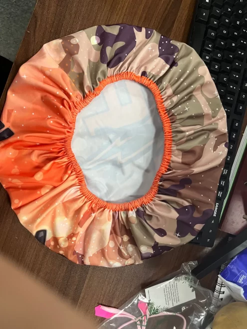 cheerleading accessory designer custom bonnet with logo and wholesale silk satin bonnet double layered majorette bonnets - Image 3