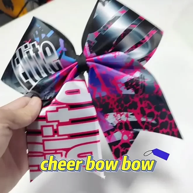 Wholesale custom shiny cheerleading bow strip transfer rhinestone cheer bow