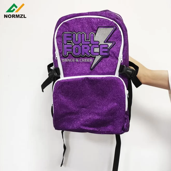 Normzl custom design embroidery logo glitter girls cheerleader cheer cheerleading bag backpack - Image 4