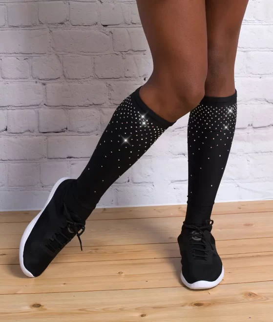 Normzl cheerleader rhinestone dance cheer socks Women's Breathable Oem Service Stockings Seamless Elastic socks - Image 3