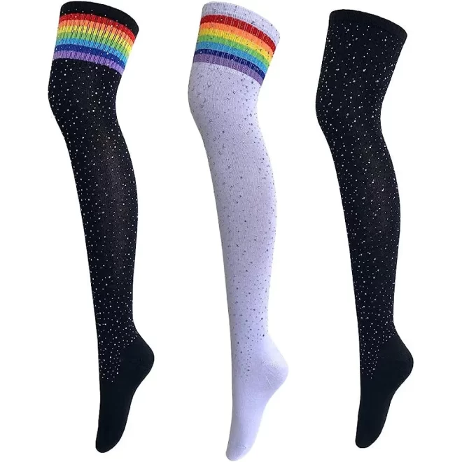 wholesale oem women custom made rhinestone kids practice cheer cheerleader sport cheerleading socks - Image 2