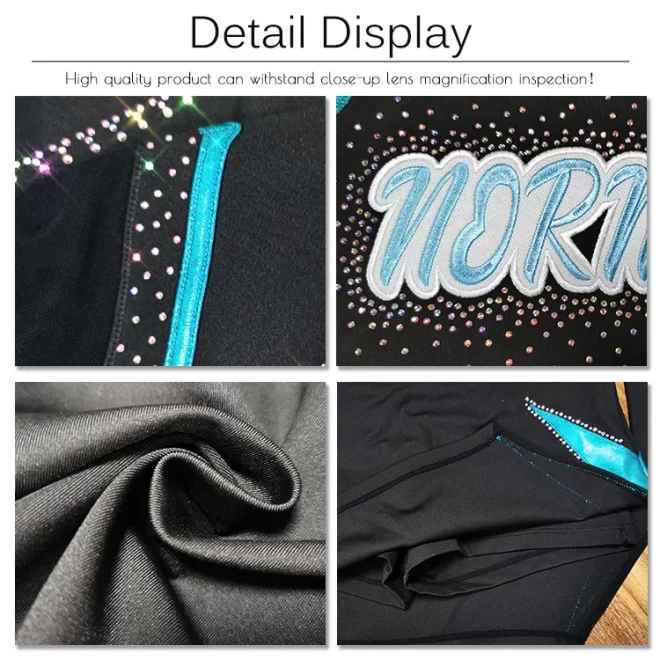 Wholesale Latest High School Long Sleeve Girl Cheerleader Skirt Costume Custom Rhinestone Cheerleading Uniforms - Image 5