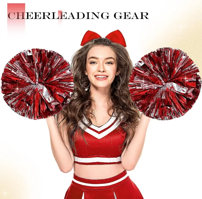 Sports Dance Party Cheering Kids Adults team cheerleading pom poms cheer bow Fashion Accessories with Baton Handle - Image 7