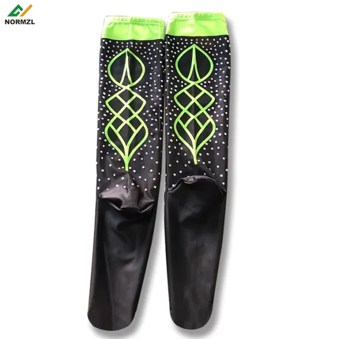 Normzl sublimation cheerleader uniform high knee sport socks wholesale  custom rhinestone cheerleading socks dance cheer socks - Image 2