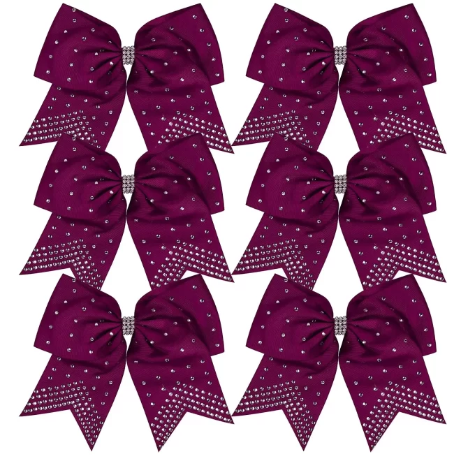 normzl Glitter Cheer Bows Handmade soild blue Large Ponytail Holder Elastic Band Teen Girls Cheerleader Sports Hair Accessories - Image 4